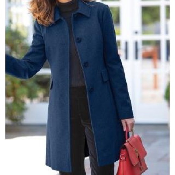 Larry Levine Jackets & Blazers - Larry Levine Womens Updated Wool Coat XL Navy Blue